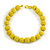 Chunky Lemon Yellow Glass Bead Ball Necklace - 54cm Long - view 2