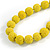 Chunky Lemon Yellow Glass Bead Ball Necklace - 54cm Long - view 5