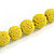 Chunky Lemon Yellow Glass Bead Ball Necklace - 54cm Long - view 6
