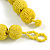Chunky Lemon Yellow Glass Bead Ball Necklace - 54cm Long - view 7