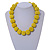 Chunky Lemon Yellow Glass Bead Ball Necklace - 54cm Long - view 4