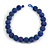 Chunky Peacock Blue Glass Bead Ball Necklace - 54cm Long - view 4