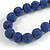 Chunky Peacock Blue Glass Bead Ball Necklace - 54cm Long - view 5