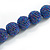 Chunky Peacock Blue Glass Bead Ball Necklace - 54cm Long - view 6