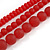 Chunky 3 Strand Layered Resin Bead Cord Necklace In Red - 60cm up to 70cm Adjustable - view 3