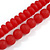 Chunky 3 Strand Layered Resin Bead Cord Necklace In Red - 60cm up to 70cm Adjustable - view 6