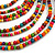 Multicoloured Multistrand Layered Bib Style Wood Bead Necklace - 40cm Shortest/ 70cm Longest Strand - view 4