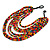 Multicoloured Multistrand Layered Bib Style Wood Bead Necklace - 40cm Shortest/ 70cm Longest Strand - view 5
