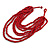 Multistrand Layered Bib Style Wood Bead Necklace In Red - 40cm Shortest/ 70cm Longest Strand - view 3