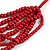 Multistrand Layered Bib Style Wood Bead Necklace In Red - 40cm Shortest/ 70cm Longest Strand - view 4