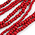 Multistrand Layered Bib Style Wood Bead Necklace In Red - 40cm Shortest/ 70cm Longest Strand - view 5