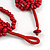 Multistrand Layered Bib Style Wood Bead Necklace In Red - 40cm Shortest/ 70cm Longest Strand - view 6