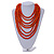 Multistrand Layered Bib Style Wood Bead Necklace In Orange - 40cm Shortest/ 70cm Longest Strand - view 2