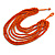Multistrand Layered Bib Style Wood Bead Necklace In Orange - 40cm Shortest/ 70cm Longest Strand - view 4