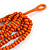 Multistrand Layered Bib Style Wood Bead Necklace In Orange - 40cm Shortest/ 70cm Longest Strand - view 5