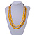 3 Strand Layered Wood Bead Cord Necklace In Banana Yellow/ Natural - 44cm up to 56cm Adjustable - view 2