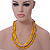 3 Strand Layered Wood Bead Cord Necklace In Banana Yellow/ Natural - 44cm up to 56cm Adjustable - view 3