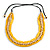 3 Strand Layered Wood Bead Cord Necklace In Banana Yellow/ Natural - 44cm up to 56cm Adjustable - view 4