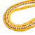 3 Strand Layered Wood Bead Cord Necklace In Banana Yellow/ Natural - 44cm up to 56cm Adjustable - view 5