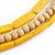 3 Strand Layered Wood Bead Cord Necklace In Banana Yellow/ Natural - 44cm up to 56cm Adjustable - view 6