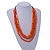 3 Strand Layered Wood Bead Cord Necklace In Orange - 44cm up to 56cm Adjustable - view 2
