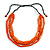 3 Strand Layered Wood Bead Cord Necklace In Orange - 44cm up to 56cm Adjustable - view 3