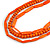 3 Strand Layered Wood Bead Cord Necklace In Orange - 44cm up to 56cm Adjustable - view 4