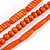 3 Strand Layered Wood Bead Cord Necklace In Orange - 44cm up to 56cm Adjustable - view 5