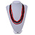 3 Strand Layered Wood Bead Cord Necklace In Red/ Black - 44cm up to 56cm Adjustable - view 2