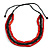 3 Strand Layered Wood Bead Cord Necklace In Red/ Black - 44cm up to 56cm Adjustable - view 4