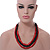 3 Strand Layered Wood Bead Cord Necklace In Red/ Black - 44cm up to 56cm Adjustable - view 3