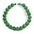 Chunky Apple Green Glass Bead Ball Necklace - 54cm Long - view 3