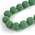 Chunky Apple Green Glass Bead Ball Necklace - 54cm Long - view 4