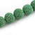 Chunky Apple Green Glass Bead Ball Necklace - 54cm Long - view 6
