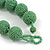 Chunky Apple Green Glass Bead Ball Necklace - 54cm Long - view 7