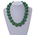 Chunky Apple Green Glass Bead Ball Necklace - 54cm Long - view 2