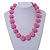 Chunky Baby Pink Glass Bead Ball Necklace - 54cm Long - view 2