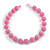 Chunky Baby Pink Glass Bead Ball Necklace - 54cm Long - view 4