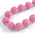 Chunky Baby Pink Glass Bead Ball Necklace - 54cm Long - view 5