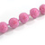 Chunky Baby Pink Glass Bead Ball Necklace - 54cm Long - view 6