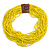Statement Multistrand Lemon Yellow Glass Bead Necklace with Wood Closure - 60cm Long - view 3