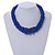 Chunky Graduated Blue Glass Bead Necklace - 46cm Long - view 2