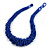 Chunky Graduated Blue Glass Bead Necklace - 46cm Long - view 4