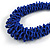 Chunky Graduated Blue Glass Bead Necklace - 46cm Long - view 3