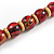 Chunky Colour Fusion Wood Bead Necklace (Cranberry Red/ Natural) - 53cm L - view 8