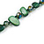 Delicate Forest Green Sea Shell Nuggets and Glass Bead Necklace - 48cm L/ 6cm Ext - view 5