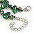 Delicate Forest Green Sea Shell Nuggets and Glass Bead Necklace - 48cm L/ 6cm Ext - view 4