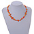 Delicate Orange Sea Shell Nuggets and Transparent Glass Bead Necklace - 48cm L/ 6cm Ext - view 3
