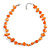 Delicate Orange Sea Shell Nuggets and Transparent Glass Bead Necklace - 48cm L/ 6cm Ext