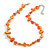 Delicate Orange Sea Shell Nuggets and Transparent Glass Bead Necklace - 48cm L/ 6cm Ext - view 2
